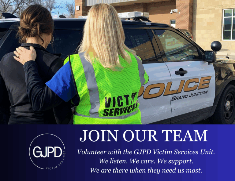 GJPD Seeking Volunteers for Victim Services – Apply Now for the Fall Academy!