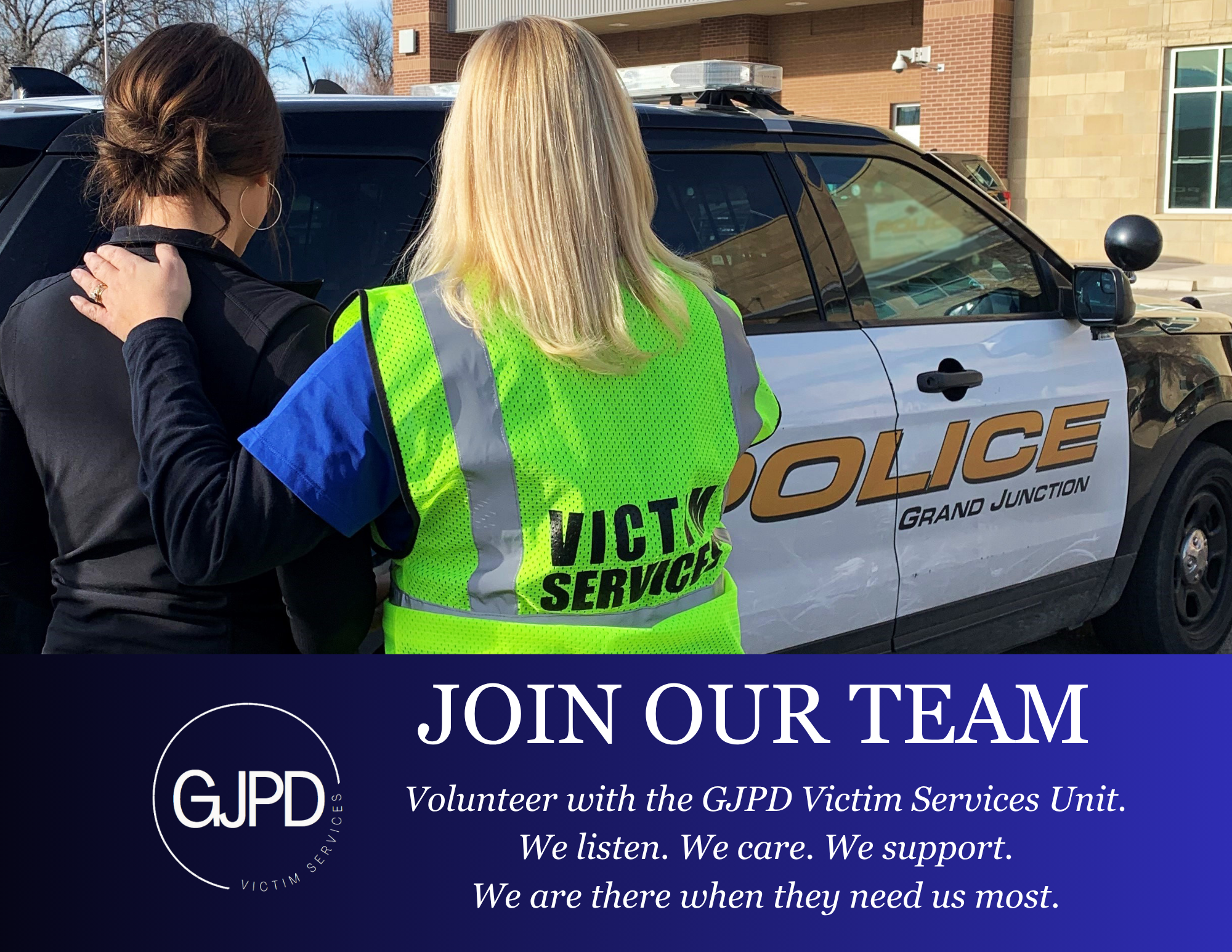 GJPD Seeking Volunteers for Victim Services – Apply Now for the Fall Academy! GJPD Seeking Volunteers for Victim Services – Apply Now for the Fall Academy!